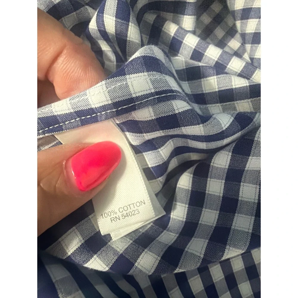 Banana Republic Mens Non-Iron Slim Fit Gingham Shirt XL